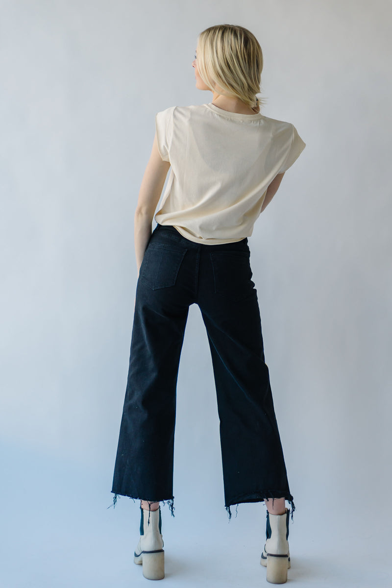 The Zana Raw Hem Tee in Cream