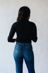 The Aida Stitch Detail Long Sleeve Top in Black