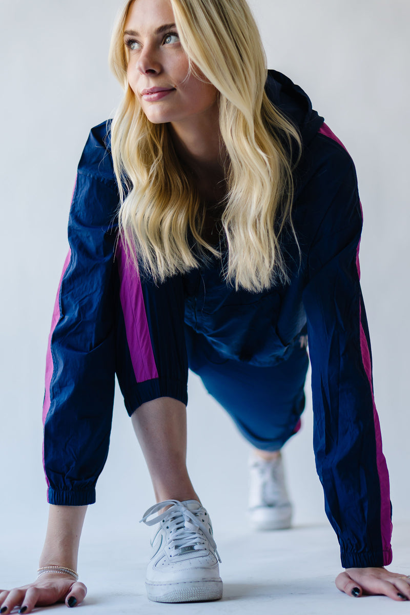 Piper & Scoot: The Dua Windbreaker Jacket in Navy