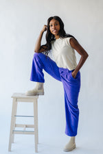 The Joyner Corduroy Straight Leg Pants in Dark Lavender