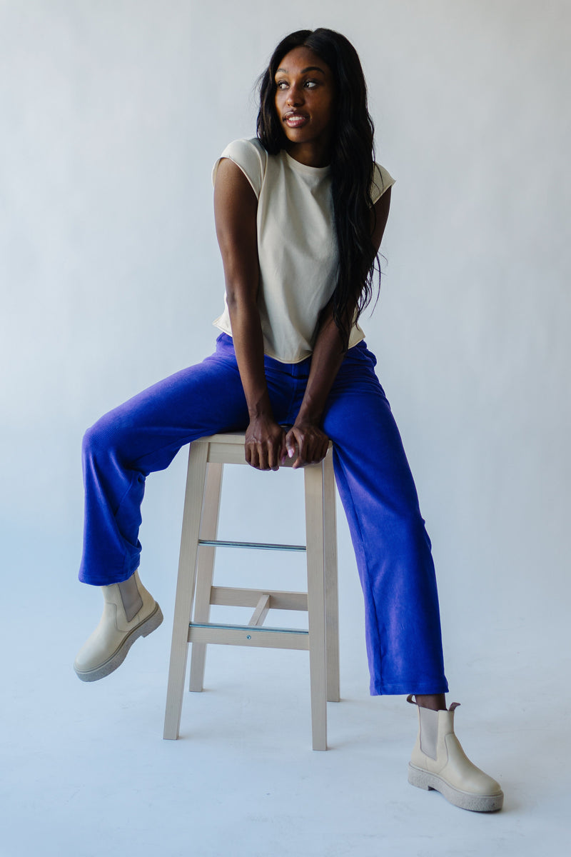 The Joyner Corduroy Straight Leg Pants in Dark Lavender