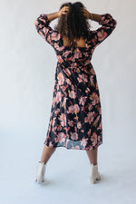 The Tammy Smocked Maxi Dress in Black Floral