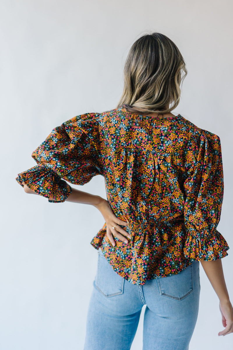 Free People: I Found You Printed Top in Navy Combo