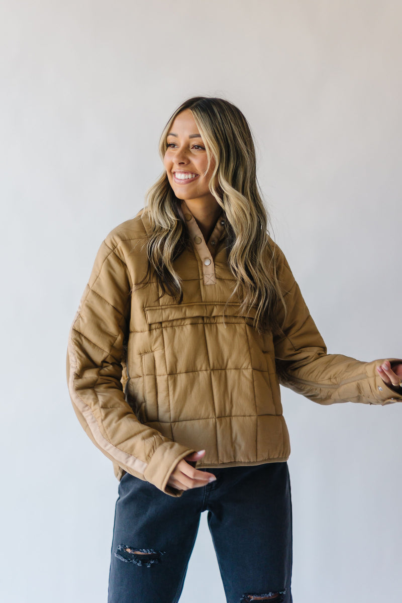 The Katara Quilted Jacket in Tan