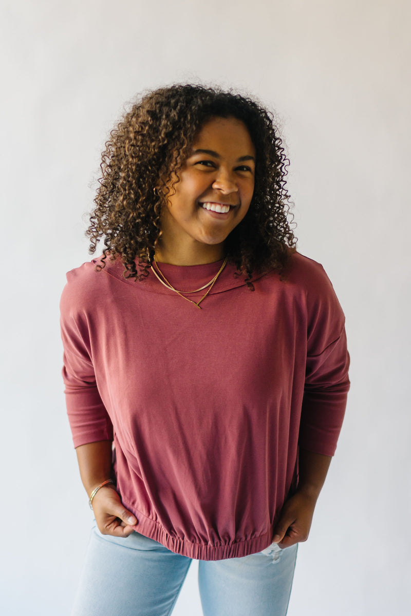 The Vonda Cinch Waist Blouse in Rust