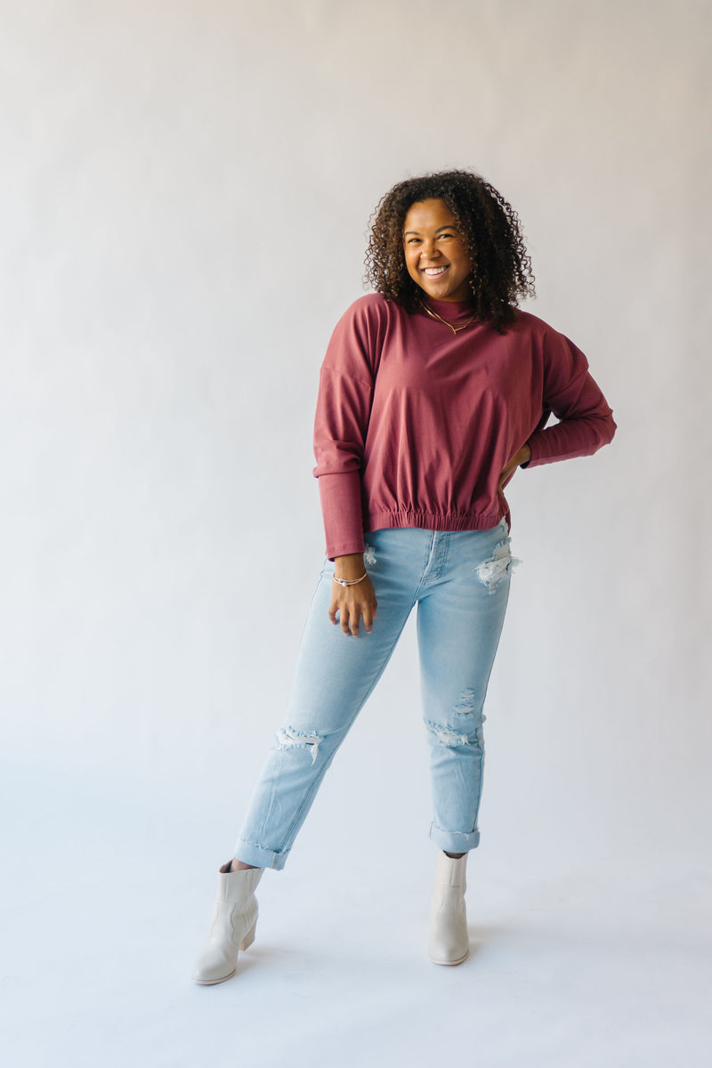 The Vonda Cinch Waist Blouse in Rust