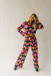 The Daisy Pleated Floral Pant in Black