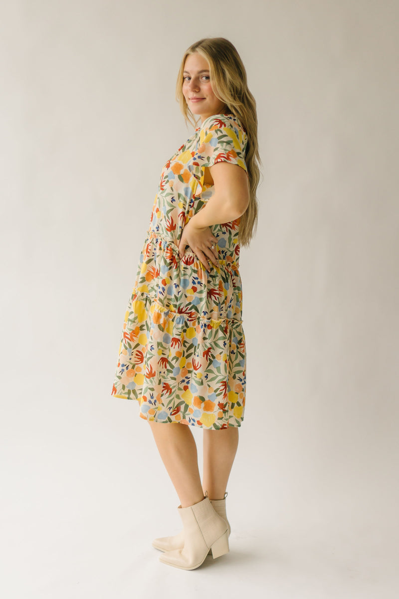 The Carlson Patterned Dress in Natural Multi