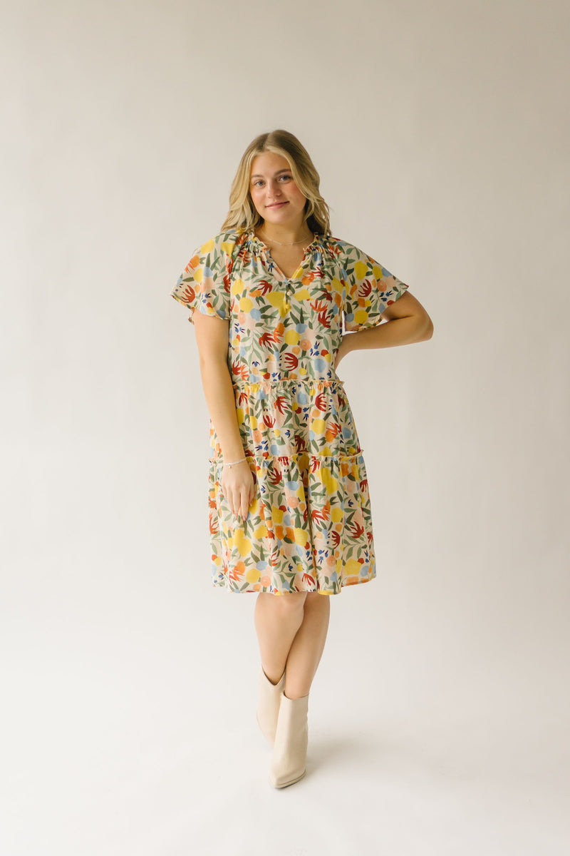 The Carlson Patterned Dress in Natural Multi