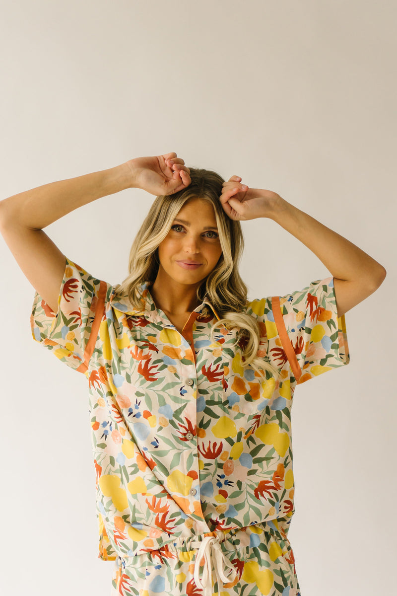 The Lively Button Up Blouse in Floral Multi