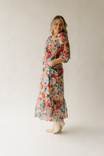 The Kenner Floral Maxi Dress in Blue Multi