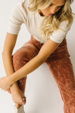 The Sutherland Suede Pants in Cognac