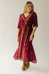 Piper & Scoot: The Alida Embroidered Maxi Dress in Burgundy