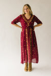Piper & Scoot: The Alida Embroidered Maxi Dress in Burgundy