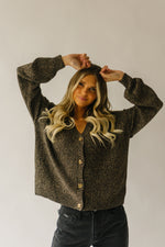 The Bromley Button Down Crop Cardigan in Heathered Black