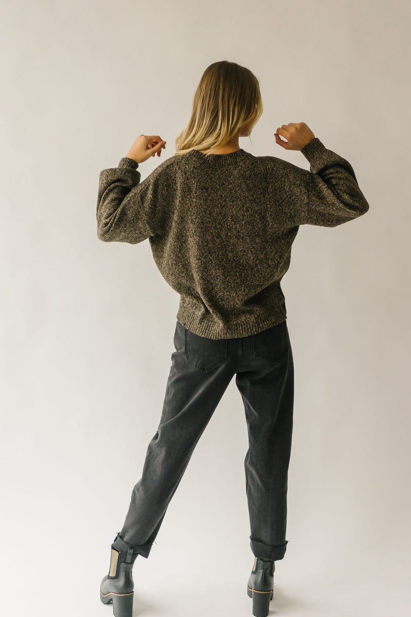 The Bromley Button Down Crop Cardigan in Heathered Black