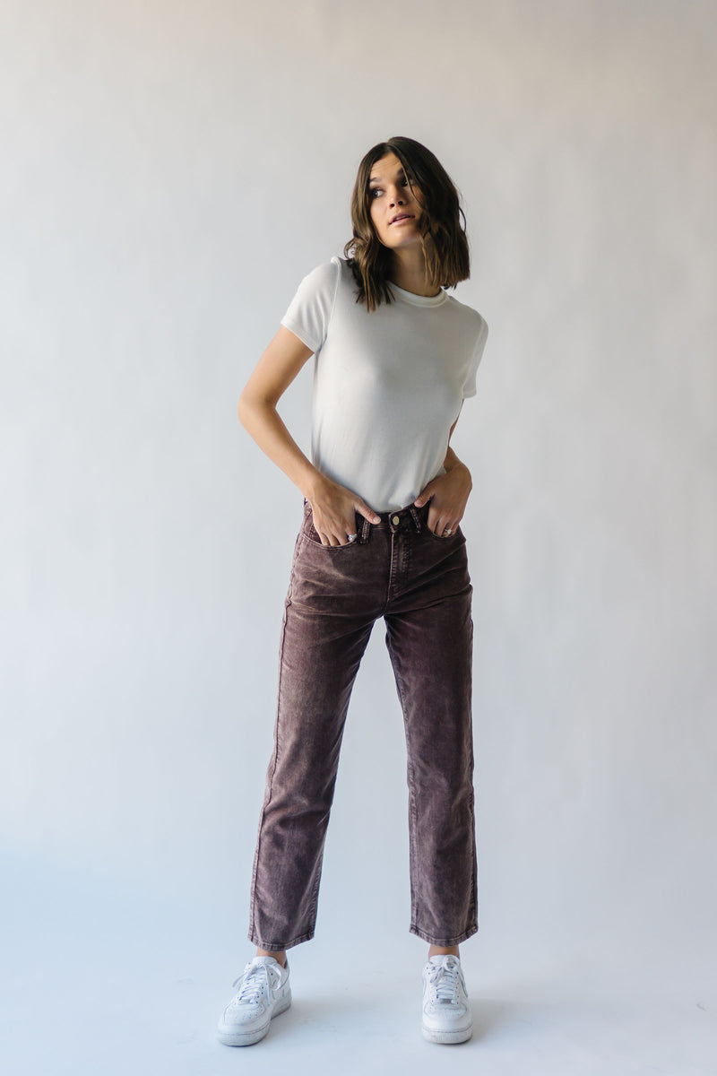 The Yannick Suede Pants in Deep Plum