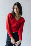 The Bevin Ribbed V-Neck Sweater in Red