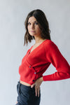 The Bevin Ribbed V-Neck Sweater in Red