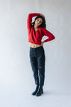 The Bevin Ribbed V-Neck Sweater in Red