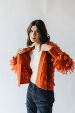 The Jessamy Fringe Cardigan in Rust