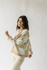 The Thando Button Up Corduroy Jacket in Beige Multi