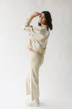The Thando Button Up Corduroy Jacket in Beige Multi
