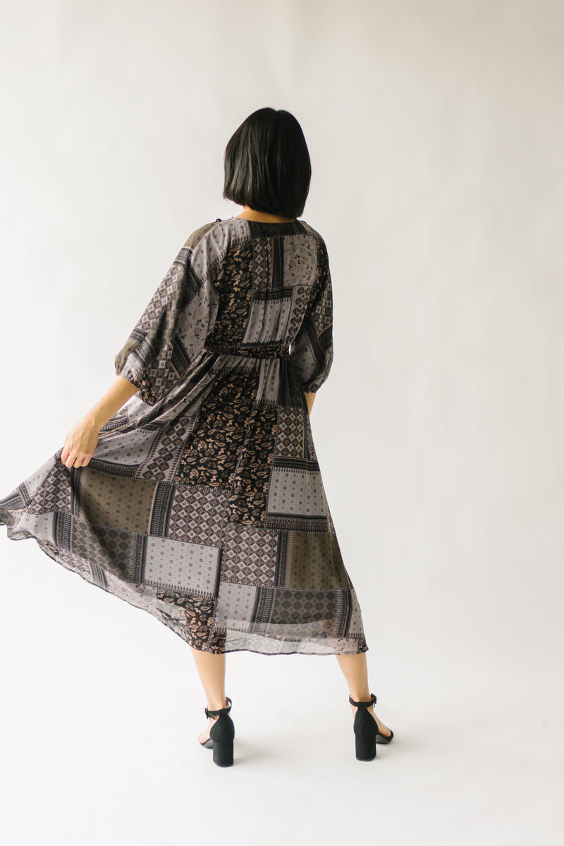 The Wallingford Patchwork Maxi Dress in Charcoal