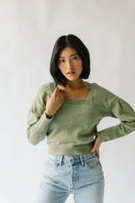 The Lottie Squared Neck Sweater in Olive