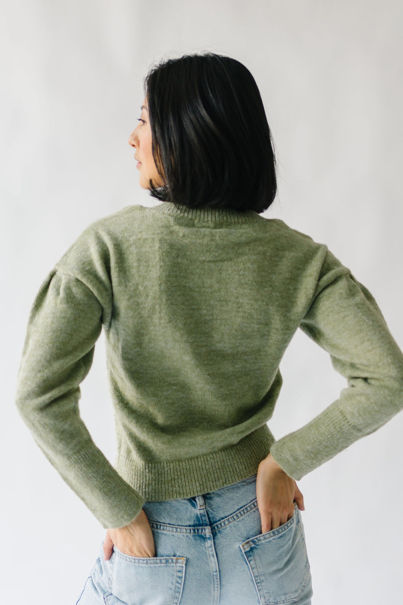 The Lottie Squared Neck Sweater in Olive