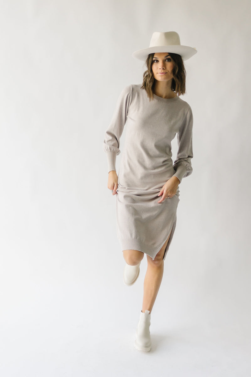 The Keston Sweater Dress in Warm Grey