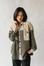 The Carolann Button-Up Shacket in Taupe Multi