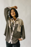 The Carolann Button-Up Shacket in Taupe Multi