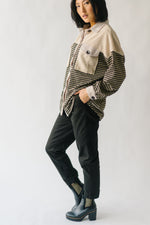 The Carolann Button-Up Shacket in Taupe Multi