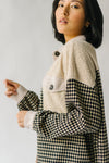 The Carolann Button-Up Shacket in Taupe Multi