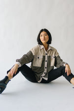 The Carolann Button-Up Shacket in Taupe Multi
