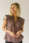 The Wiki Ruffle Detail Blouse in Black Floral