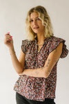 The Wiki Ruffle Detail Blouse in Black Floral
