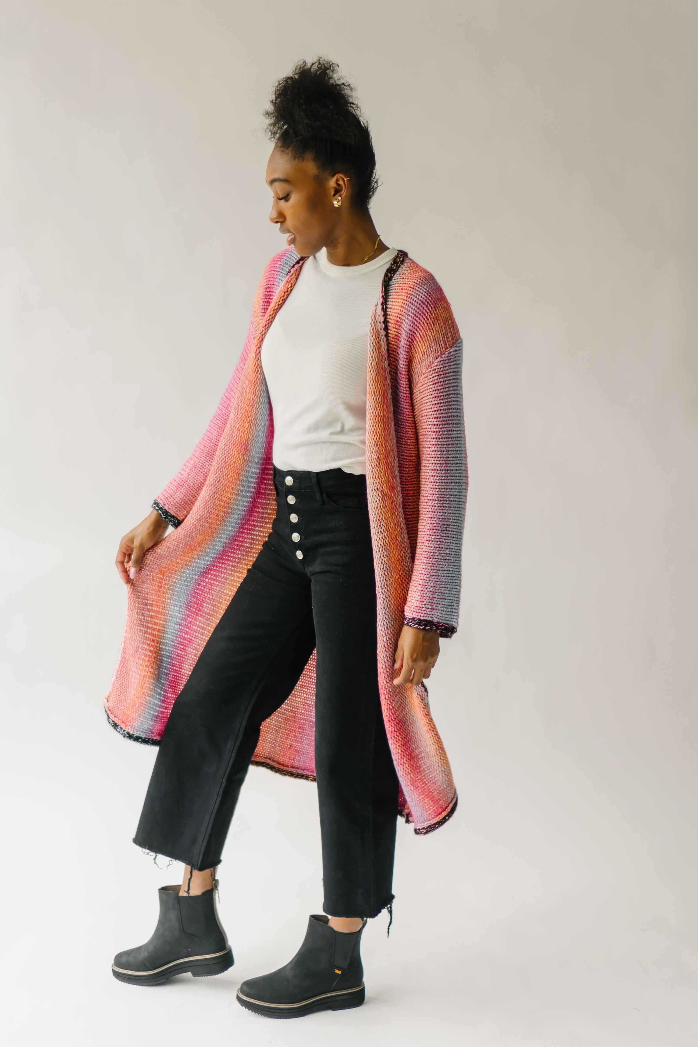 The Fresno Open Cardigan in Rose Multi – Piper u0026 Scoot