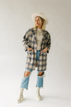 The Catford Plaid Button Down Coat in Blue