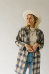 The Catford Plaid Button Down Coat in Blue