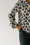 The Veda Floral Blouse in Ivory + Black
