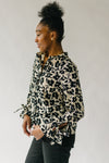 The Veda Floral Blouse in Ivory + Black