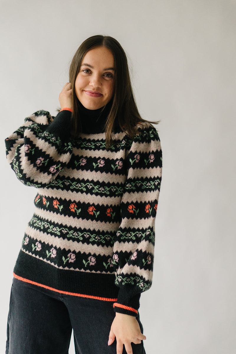 The McCarthy Patterned Sweater in Black + White