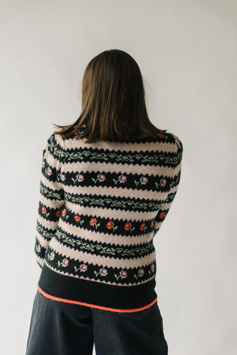 The McCarthy Patterned Sweater in Black + White