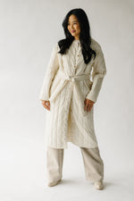 The Cary Quilted Button Down Coat in Cream