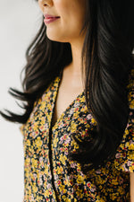 The Yoshi Floral Midi Dress in Black