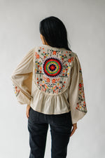 The Kaling Embroidered Puff Sleeve Blouse in Cream