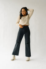 The Jack Wide Leg Distressed Jeans in Black