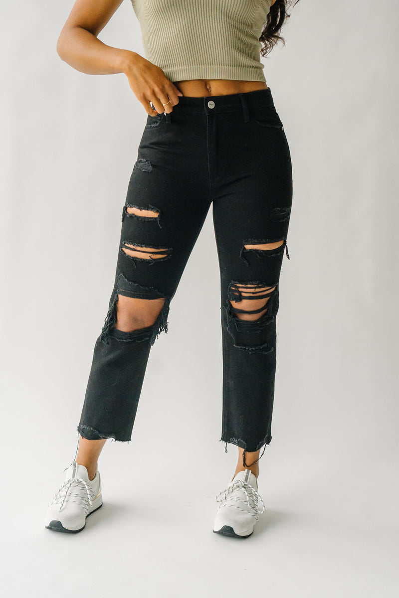 Denim: The Bozeman High Rise Crop Straight Jean in Black
